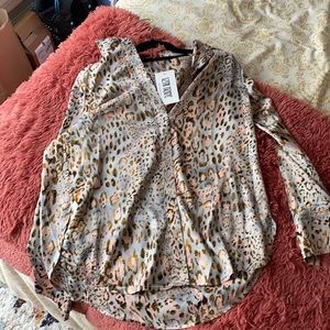 12th Tribe Leopard Oversized Blouse M NWT